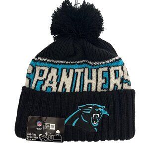 New Era On Field Carolina Panthers NFL Removeable Pom Beanie Football Athleisure